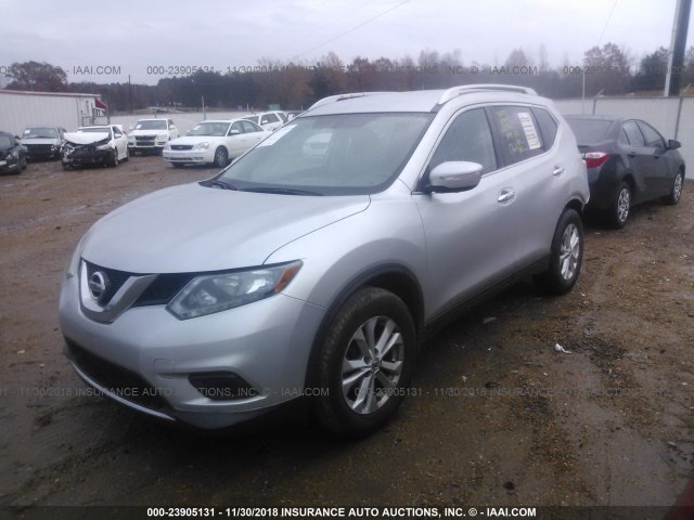 KNMAT2MT2FP532720 - 2015 NISSAN ROGUE S/SL/SV SILVER photo 2