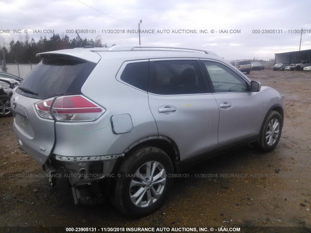 KNMAT2MT2FP532720 - 2015 NISSAN ROGUE S/SL/SV SILVER photo 4