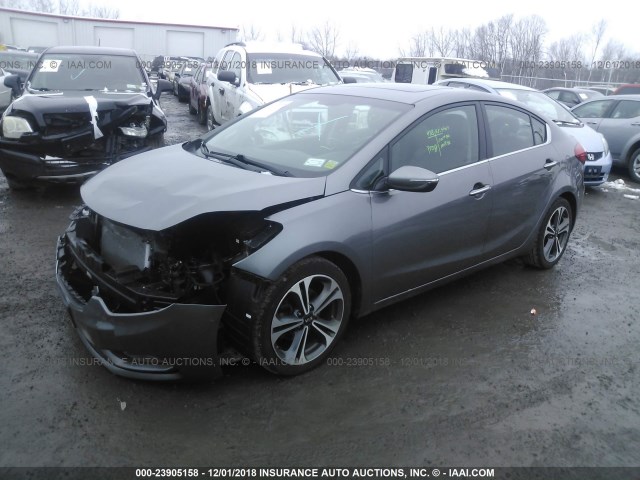 KNAFZ4A86F5301876 - 2015 KIA FORTE EX GRAY photo 2