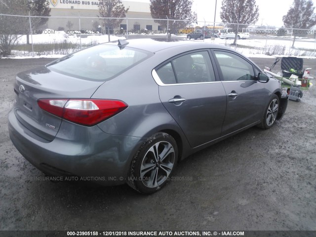 KNAFZ4A86F5301876 - 2015 KIA FORTE EX GRAY photo 4