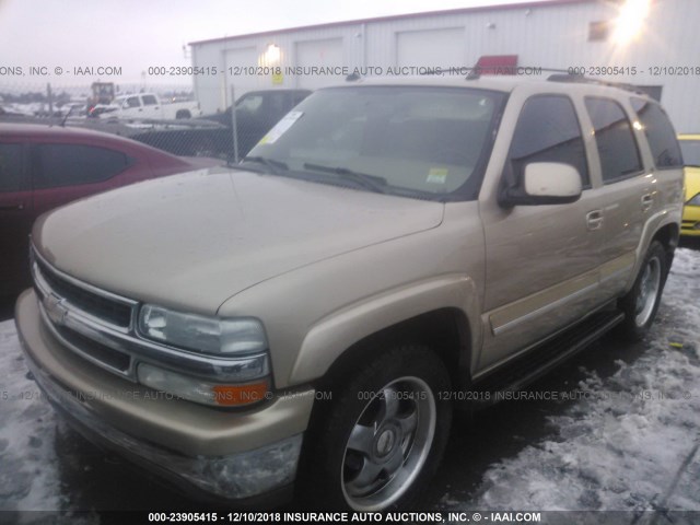 1GNEK13T05R138210 - 2005 CHEVROLET TAHOE K1500 TAN photo 2