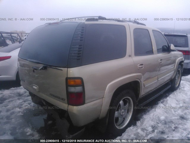 1GNEK13T05R138210 - 2005 CHEVROLET TAHOE K1500 TAN photo 4