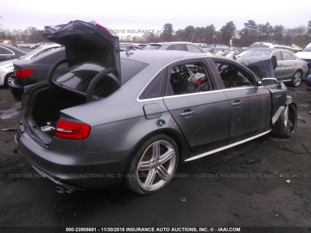 WAUBGAFL1DA217744 - 2013 AUDI S4 PREMIUM PLUS GRAY photo 4