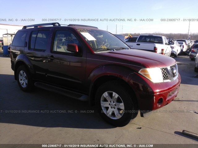 5N1AR18U15C738527 - 2005 NISSAN PATHFINDER LE/SE/XE Bordo foto 1