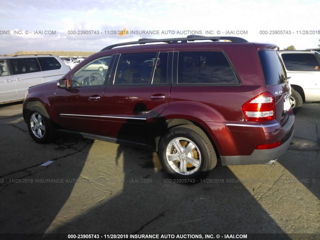 4JGBF71E07A189789 - 2007 MERCEDES-BENZ GL 450 4MATIC MAROON photo 3