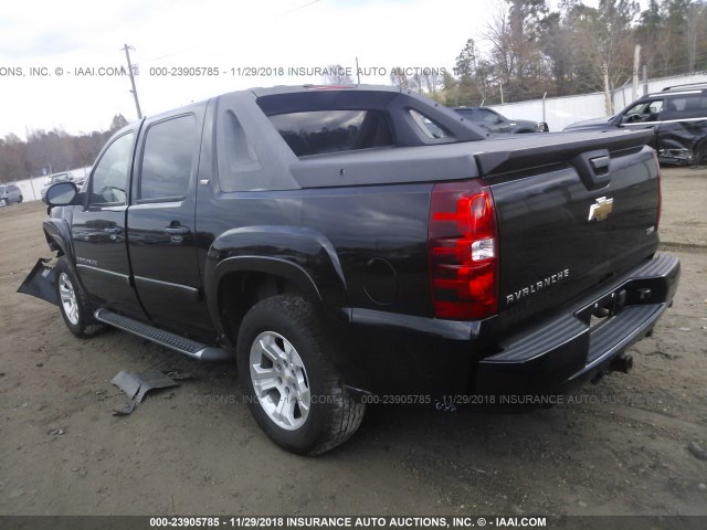 3GNEC22049G173283 - 2009 CHEVROLET AVALANCHE C1500 LT BLACK photo 3