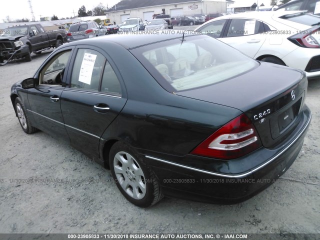 WDBRF61J05F602609 - 2005 MERCEDES-BENZ C 240 GREEN photo 3