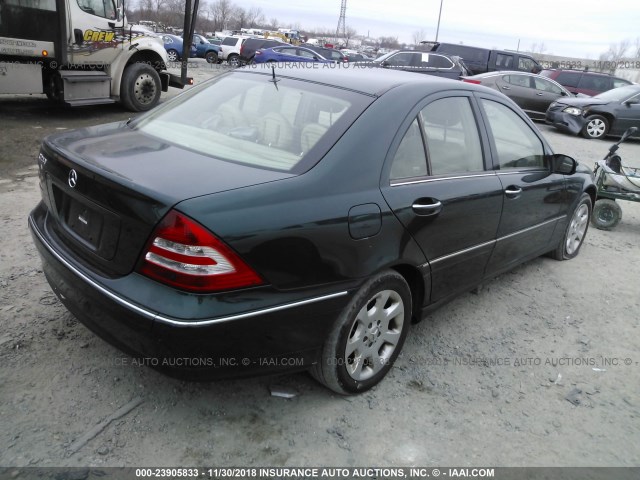 WDBRF61J05F602609 - 2005 MERCEDES-BENZ C 240 GREEN photo 4