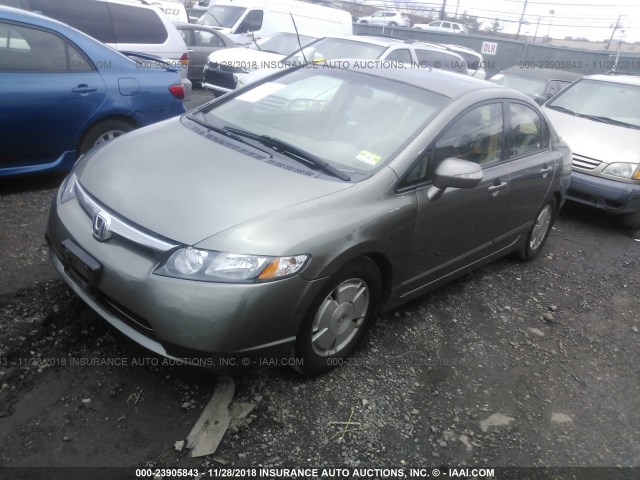 JHMFA36266S020427 - 2006 HONDA CIVIC HYBRID TAN photo 2