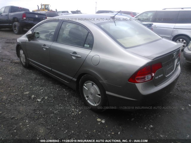 JHMFA36266S020427 - 2006 HONDA CIVIC HYBRID TAN photo 3