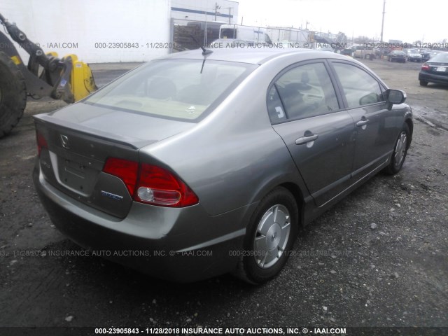 JHMFA36266S020427 - 2006 HONDA CIVIC HYBRID TAN photo 4