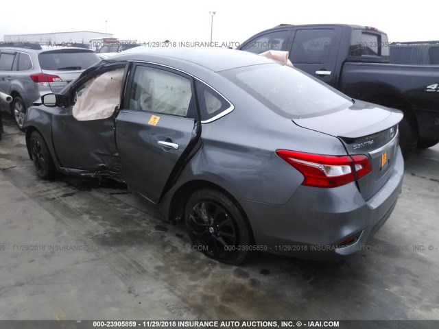 3N1AB7APXJY251816 - 2018 NISSAN SENTRA GRAY photo 3