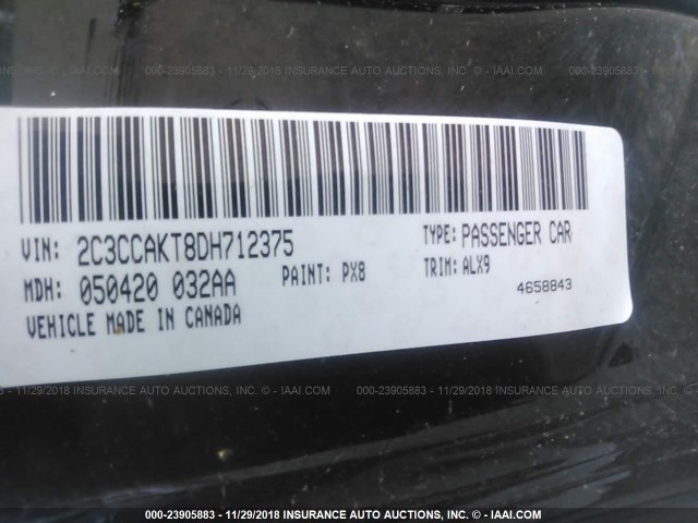 2C3CCAKT8DH712375 - 2013 CHRYSLER 300C BLACK photo 9