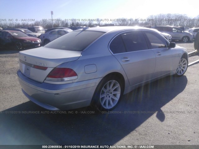 WBAGN63545DS56021 - 2005 BMW 745 LI SILVER photo 4