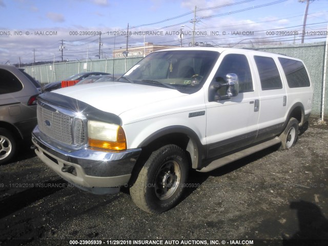 1FMNU43S9YEA46063 - 2000 FORD EXCURSION LIMITED WHITE photo 2