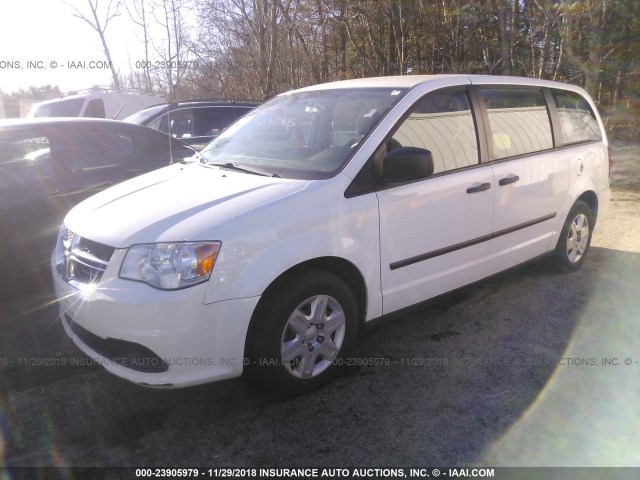 2C4RDGBG8DR622601 - 2013 DODGE GRAND CARAVAN SE WHITE photo 2