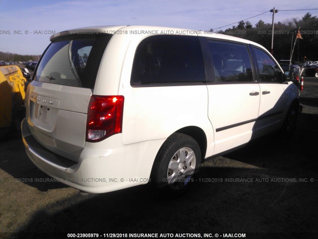 2C4RDGBG8DR622601 - 2013 DODGE GRAND CARAVAN SE WHITE photo 4