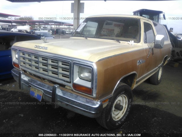 1B4GW12T4FS571527 - 1985 DODGE RAMCHARGER AW-100 BEIGE photo 2