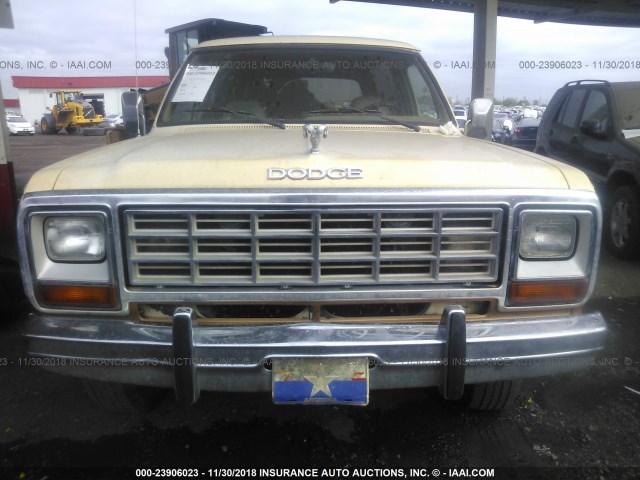 1B4GW12T4FS571527 - 1985 DODGE RAMCHARGER AW-100 BEIGE photo 6