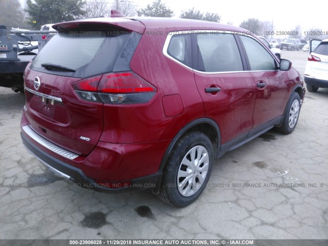 5N1AT2MV5HC875786 - 2017 NISSAN ROGUE SV/SL RED photo 4