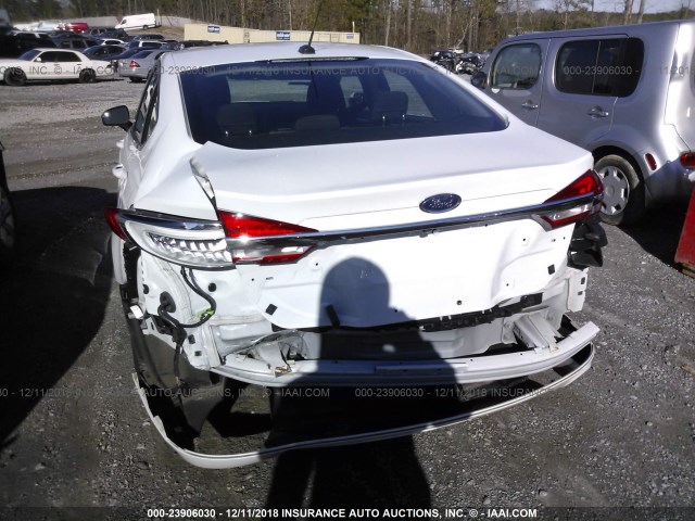 3FA6P0LU3JR208708 - 2018 FORD FUSION SE HYBRID WHITE photo 6