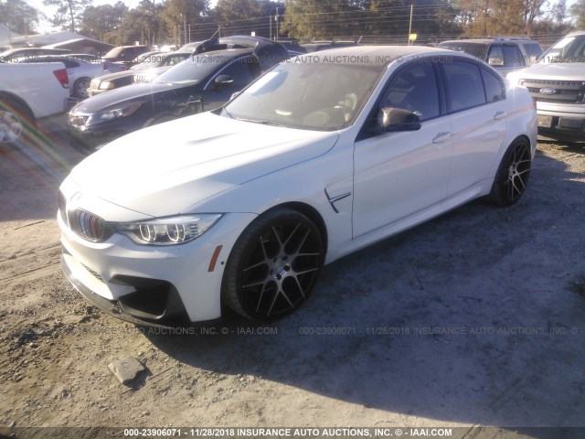 WBS3C9C50FJ276187 - 2015 BMW M3 WHITE photo 2