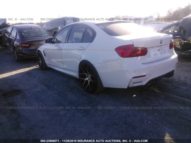 WBS3C9C50FJ276187 - 2015 BMW M3 WHITE photo 3