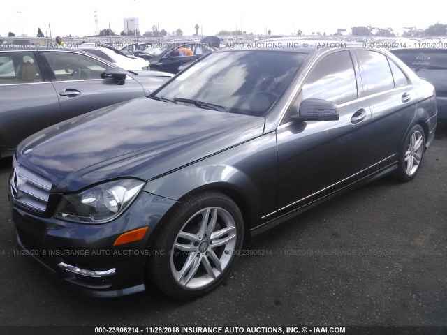 WDDGF4HB9DA831383 - 2013 MERCEDES-BENZ C 250 GRAY photo 2