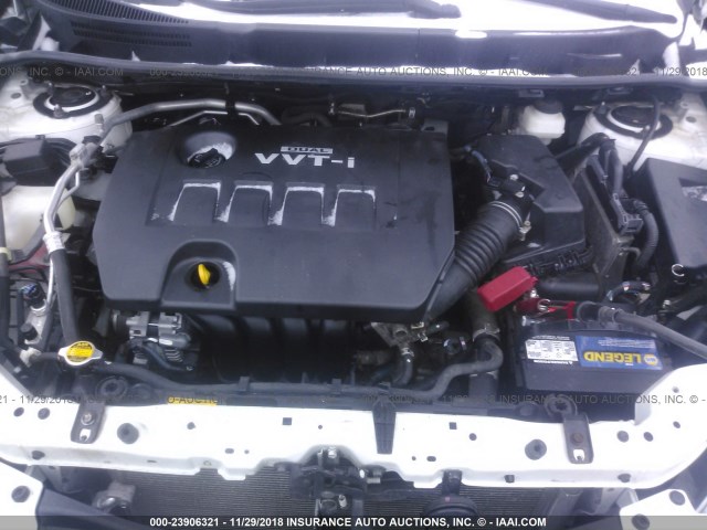 2T1KU40E49C088747 - 2009 TOYOTA COROLLA MATRIX  WHITE photo 10