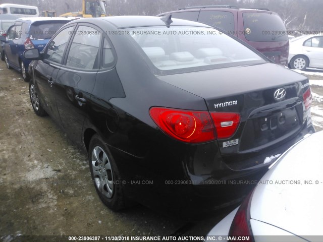 KMHDU46D79U800190 - 2009 HYUNDAI ELANTRA GLS/SE BLACK photo 3