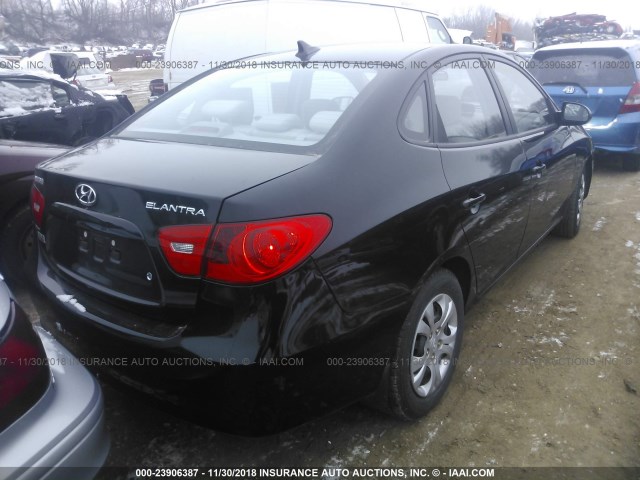 KMHDU46D79U800190 - 2009 HYUNDAI ELANTRA GLS/SE BLACK photo 4