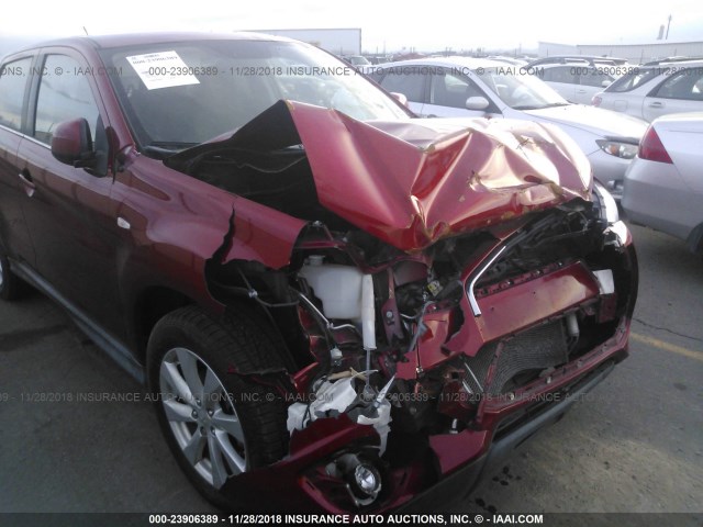 4A4AR4AU0DE024822 - 2013 MITSUBISHI OUTLANDER SPORT SE RED photo 6