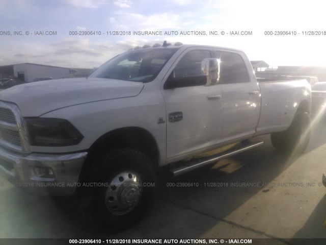 3C63RRKL0DG575030 - 2013 RAM 3500 LONGHORN WHITE photo 2