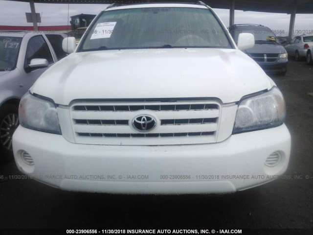 JTEDP21A550086389 - 2005 TOYOTA HIGHLANDER LIMITED WHITE photo 6