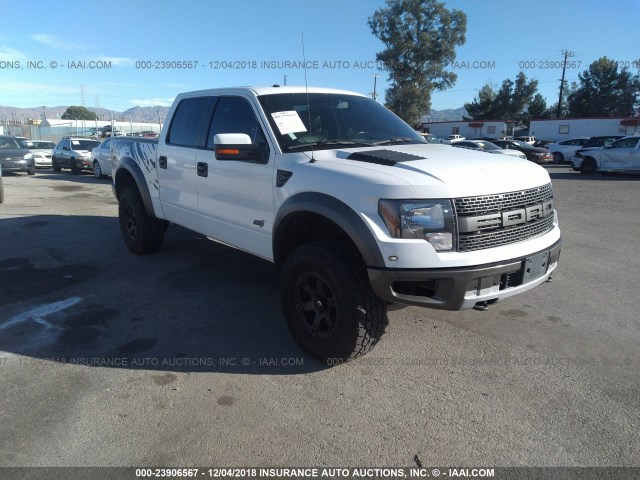 1FTFW1R67BFA73565 - 2011 FORD F150 SVT RAPTOR WHITE photo 1