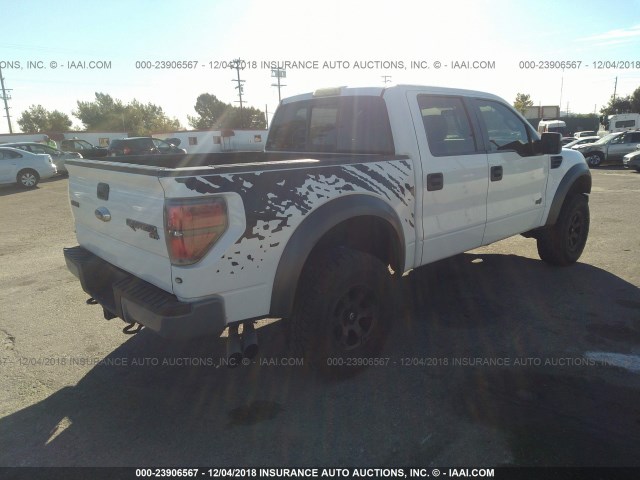 1FTFW1R67BFA73565 - 2011 FORD F150 SVT RAPTOR WHITE photo 4