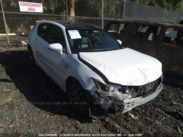 JTHKD5BH8F2244309 - 2015 LEXUS CT 200 WHITE photo 1