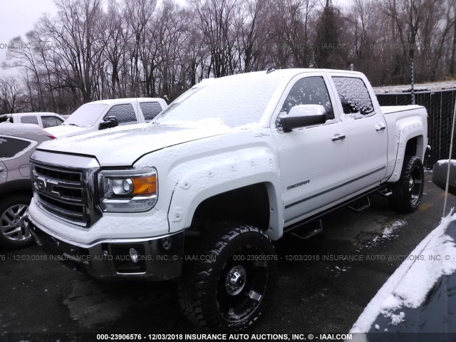 3GTU2VEC4EG386095 - 2014 GMC SIERRA K1500 SLT WHITE photo 2