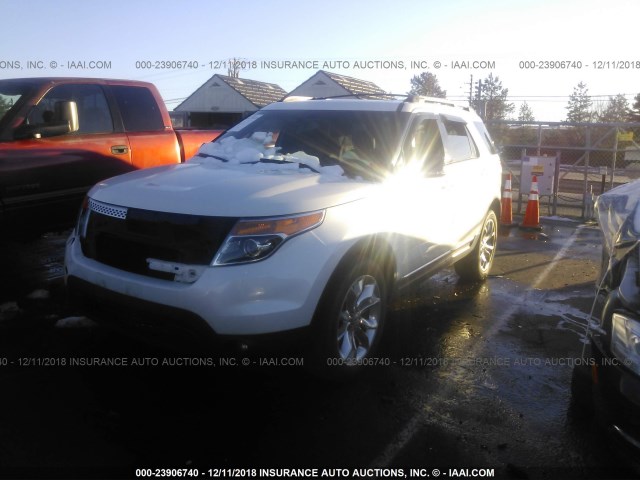 1FM5K8D87DGC93774 - 2013 FORD EXPLORER XLT WHITE photo 2