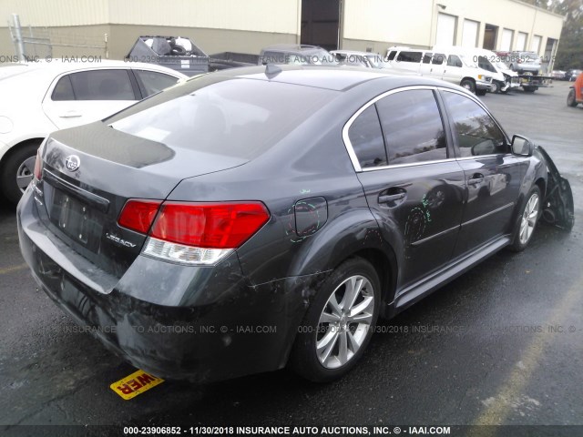 4S3BMCL67D3015436 - 2013 SUBARU LEGACY 2.5I LIMITED GRAY photo 4