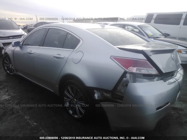 19UUA8F33EA004397 - 2014 ACURA TL SE SILVER photo 3