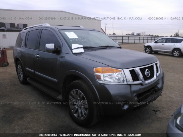 5N1BA0NF5FN616626 - 2015 NISSAN ARMADA PLATINUM GRAY photo 1