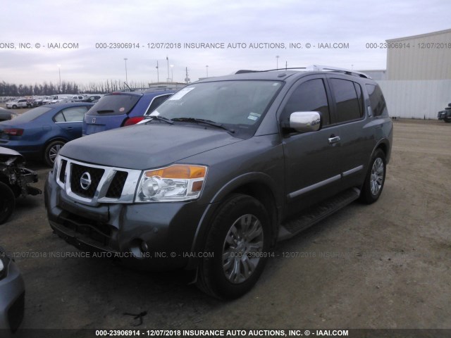 5N1BA0NF5FN616626 - 2015 NISSAN ARMADA PLATINUM GRAY photo 2