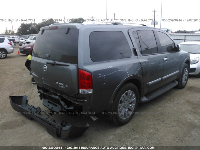 5N1BA0NF5FN616626 - 2015 NISSAN ARMADA PLATINUM GRAY photo 4