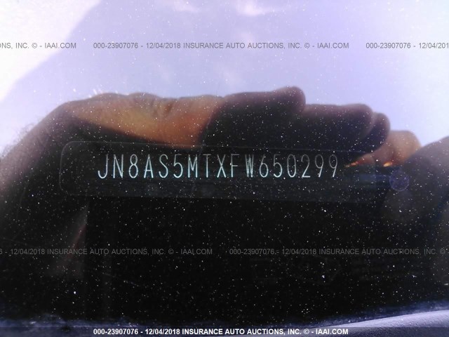 JN8AS5MTXFW650299 - 2015 NISSAN ROGUE SELECT S GRAY photo 9