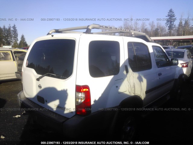 5N1ED28YXYC543698 - 2000 NISSAN XTERRA XE/SE WHITE photo 4