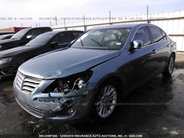 KMHGC4DE6BU132559 - 2011 HYUNDAI GENESIS 3.8L BLUE photo 2