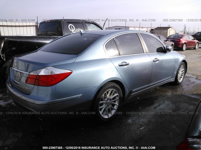 KMHGC4DE6BU132559 - 2011 HYUNDAI GENESIS 3.8L BLUE photo 4