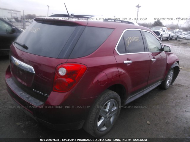 2GNALDEK0E6311737 - 2014 CHEVROLET EQUINOX LTZ RED photo 4