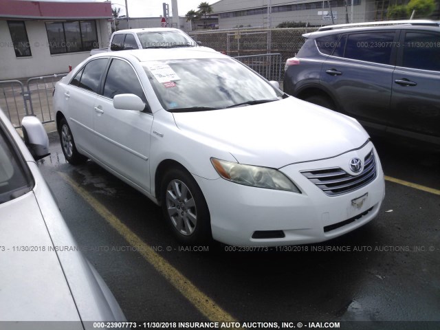 JTNBB46K693049715 - 2009 TOYOTA CAMRY HYBRID WHITE photo 1